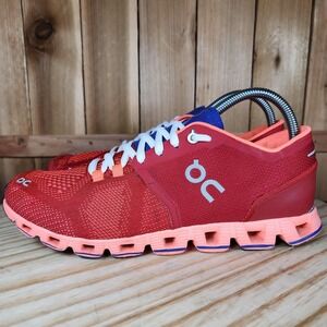 On Cloud X Shoes Womens 9 Red Orange Mesh Running CloudTec Sneakers Athletic